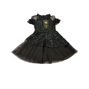 Girls Universal Studios WICKED Black Green Sparkle Lace Tutu Dress XS 4/5